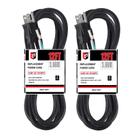 Cabo de alimentação EP 2 Pack 12 pés 14 calibre 15A 1875W 110-120V