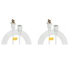 Cabo de alimentação Jplenty 15 pés (4,5 m) branco com 2 pinos, pacote com 2 pinos Cabo de alimentação Jplenty 15 pés (4,5 m) branco com 2 pinos, pacote com 2 pinos