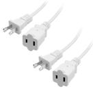 Cabo de alimentação Yeatel 1,5 m, 2 pinos, 10 A 125 V, pacote com 2 unidades, branco