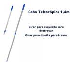 Cabo De Aluminio Retratil 140 Cm Bralimpia Ponta Com Rosca