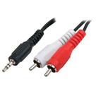Cabo de áudio 1 p2 estéreo + 2 rca macho 1,50 metros níquel - pc / 10