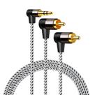 Cabo de áudio: criação de cabo de áudio: 3,5 mm para RCA, ângulo de 0,5 m, macho para macho