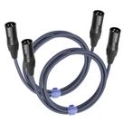 Cabo de áudio HUALEU XLR macho para macho, 6 pés e 3 pinos, pacote com 2