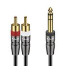 Cabo de áudio J&D 6,35 mm TRS para RCA duplo de 3 pés Cabo de áudio J&D 6,35 mm TRS para RCA duplo de 3 pés