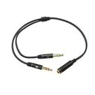 Cabo De Audio Plug P3 Femea x 2 P2 Macho Pc Notebook Headset Computador - It Blue