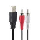 Cabo de áudio RCA para USB 2.0 A macho para 2 RCA macho de 1,5 m