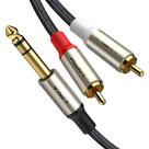 Cabo de áudio VIOY 6,35 mm TRS Jack para 2 fones RCA macho de 1,8 m