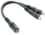 Cabo de áudio y 1 rca macho + 2 rca fêmea gold 5 mm (granel) - pc / 5 Cabo de áudio y 1 rca macho + 2 rca fêmea gold 5 mm (granel) - pc / 5