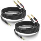 Cabo de Áudio Yumiwoow 3,5mm (TRS) para 6,35mm (Dual TS Mono) - Pacote com 2 Unidades Cabo de Áudio Yumiwoow 3,5mm (TRS) para 6,35mm (Dual TS Mono) - Pacote com 2 Unidades