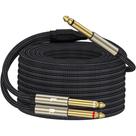 Cabo de áudio ZTOXLR 1/4 polegada TRS Stereo Y-Splitter Insert