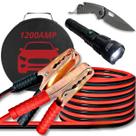 Cabo de Carga Bateria Chupeta 1200amp, ideal para carros e caminhões. Inclui lanterna LED super brilhante e canivete multifuncional.