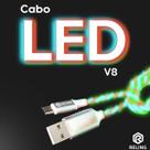 Cabo De Carga e Transferência de Dados V8 Alta Qualidade 2.4A Reling-Led