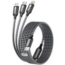 Cabo de carregamento IDISON 100W USB C 3 em 1 Fast Charge 1,5 m