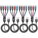 Cabo de Carregamento IDISON 4 em 1 USB-C Duplo 1,5 m, Kit com 4 Unidades