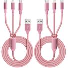 Cabo de carregamento MPATIBY 3 em 1 USB Tipo C/IP/Micro 1,2 m