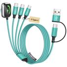 Cabo de Carregamento MPATIBY 4 em 2 USB-C Multi 1,5 m Verde