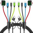 Cabo de carregamento múltiplo 4 em 2 Firsting, kit com 2 unidades, 1,5 m, nylon