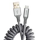 Cabo de carregamento Ventev Chargesync Helix 14 USB-A para USB-C cinza Cabo de carregamento Ventev Chargesync Helix 14 USB-A para USB-C cinza