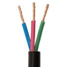 Cabo de comando preto 3x0,75 mm 25 metros