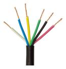 Cabo de comando preto 6x0,50 mm 10 metros