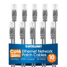 Cabo de conexão de rede Ethernet Intellinet Slim Cat6, 3 pés, pacote com 10