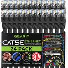 Cabo de conexão Ethernet GEARIT Cat5e, pacote com 24 pés, preto
