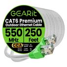 Cabo de conexão Ethernet GearIt RJ45 Cat-6 76,2 m branco ao ar livre