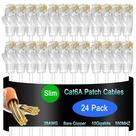 Cabo de conexão Ethernet Lysymixs Cat6a Slim 0,15 m, pacote com 24 unidades, branco