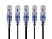 Cabo de conexão Ethernet Monoprice Cat6A 10G UTP 7 pés, pacote com 5 unidades, preto