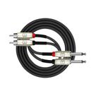 Cabo de conexão KIRLIN AP-403PR-06/BK RCA duplo para duplo de 1/4 de polegada Cabo de conexão KIRLIN AP-403PR-06/BK RCA duplo para duplo de 1/4 de polegada