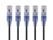 Cabo de conexão Monoprice Cat6A 15 cm preto, pacote com 5 UTP 30AWG Cabo de conexão Monoprice Cat6A 15 cm preto, pacote com 5 UTP 30AWG