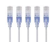 Cabo de conexão Monoprice Cat6A 60 cm branco, pacote com 5 UTP 30AWG