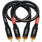 Cabo de conexão Phono RCA impermeável macho para macho 30 cm CESS-075-1f