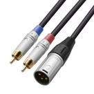 Cabo de conexão RCA para XLR macho Y divisor de 3 m Cabo de conexão RCA para XLR macho Y divisor de 3 m