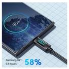Cabo de Dados Carregamento Turbo 100W, Tipo-C, com Display LED (Preto) para Smartphone e Tablet