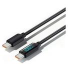 Cabo de Dados Carregamento Turbo 100W, Tipo-C, com Display LED (Preto) para Smartphone e Tablet