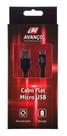 Cabo de Dados Flat USB Micro Usb 2.0 Preto 1 metro
