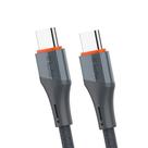 Cabo de dados tipo-c para tipo-c nylon trancado 2m cinza kafei - kildcbc008 Cabo de dados tipo-c para tipo-c nylon trancado 2m cinza kafei - kildcbc008