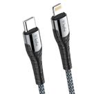 Cabo de dados usb c compativel lightning nylon trancado 2m cinza kafei kildcbl005