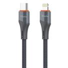 Cabo de dados usbc compativel com lightning nylon trancado 2m cinza kafei kildcbl010