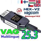Cabo De Diagnóstico OBD2 Multi-Idioma VAG COM HEX-V2 Para Carros Audi, SKODA E VW V25.3