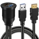 Cabo de extensão BATIGE USB 3.0 e HDMI para HDMI + USB3.0 1m