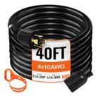 Cabo de extensão do gerador VEVOR 40 pés 30A 7500W calibre 10 4 pinos