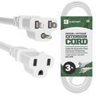 Cabo de extensão ELECTERY branco 1m 16/3 SJTW 3 pinos 13A 125V
