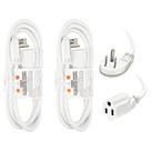 Cabo de extensão EP, plugue plano de 6 pés, 16 AWG, 3 pinos, branco
