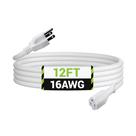Cabo de extensão externo BN-LINK 12 pés e 3 pinos, calibre 16, branco
