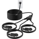 Cabo de extensão externo PLUGTUL 42 pés 1 a 3 Splitter 16/3 preto