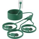 Cabo de extensão externo PLUGTUL 42 pés 1 a 3 Splitter Green