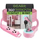 Cabo de extensão GearIt 3 saídas 3 m rosa giratório de 360 Cabo de extensão GearIt 3 saídas 3 m rosa giratório de 360