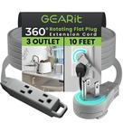 Cabo de extensão GearIt 360, plugue plano rotativo, 3 tomadas, 3 m